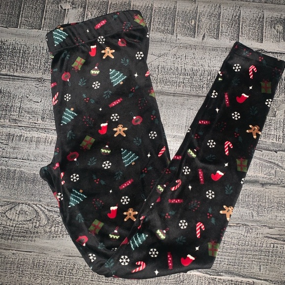 Medium Christmas Leggings, NWOT, Velvet feel material - Picture 1 of 2